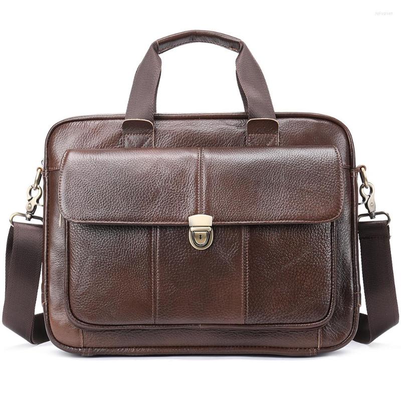 Briefcases Men's Briefcase Bag Genuine Leather Laptop 14 Business Tote For Document Office Portable Shoulder Bags 315, 8572-darkcoffee
Briefcases Men's Briefcase Bag Genuine Leather Laptop 14 Business Tote For Document Office Portable Shoulder Bags 315, 8572-darkcoffee