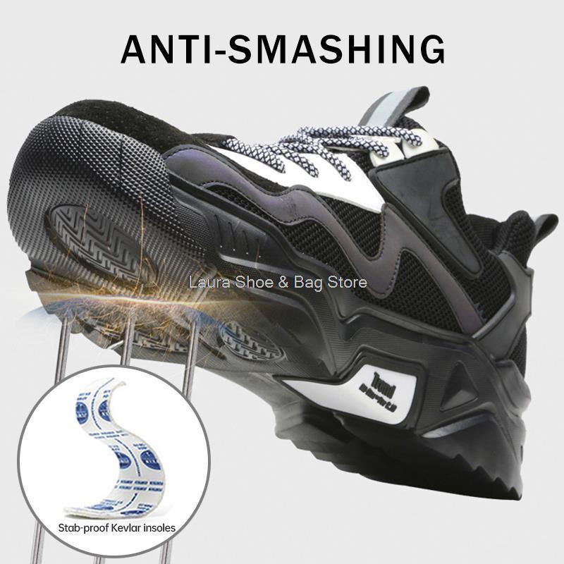 Boots High Quality Safety Shoes Men Women Steel Toe Boots Puncture Proof Work Sneaker Breathable Male Protective Working Boots Sporty 221007
