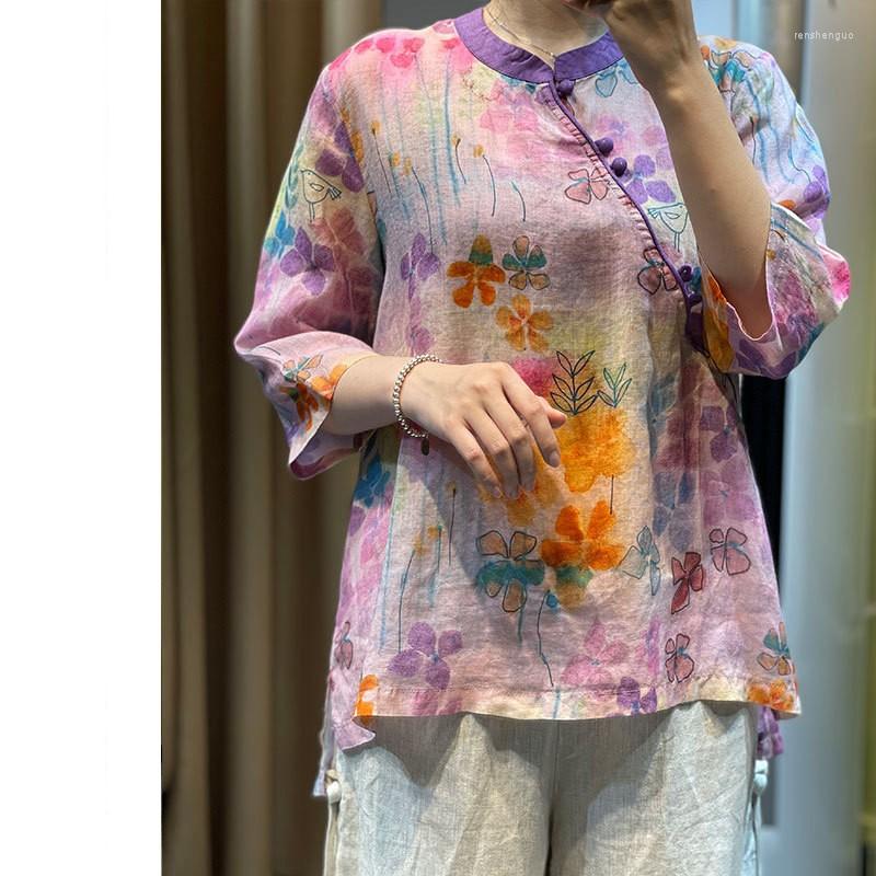 Ethnic Clothing Nagodo Cotton Linen Chinese Top 2022 Summer O-neck Print Flower Traditional Shirt Causal Loose Clothes Blouses
Ethnic Clothing Nagodo Cotton Linen Chinese Top 2022 Summer O-neck Print Flower Traditional Shirt Causal Loose Clothes Blouses