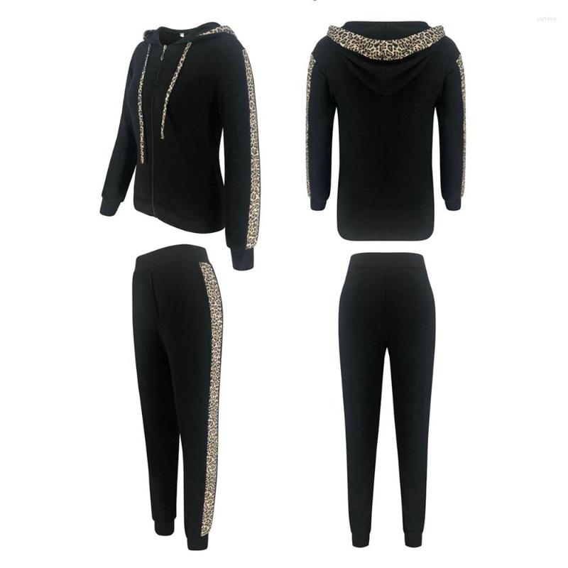 Running Sets Women' Casual Set 2 Pieces Leopard Print Slim Pullover Hoodie Zipper Top Elastic Band Pant Sport Crop, Black
Running Sets Women' Casual Set 2 Pieces Leopard Print Slim Pullover Hoodie Zipper Top Elastic Band Pant Sport Crop, Black