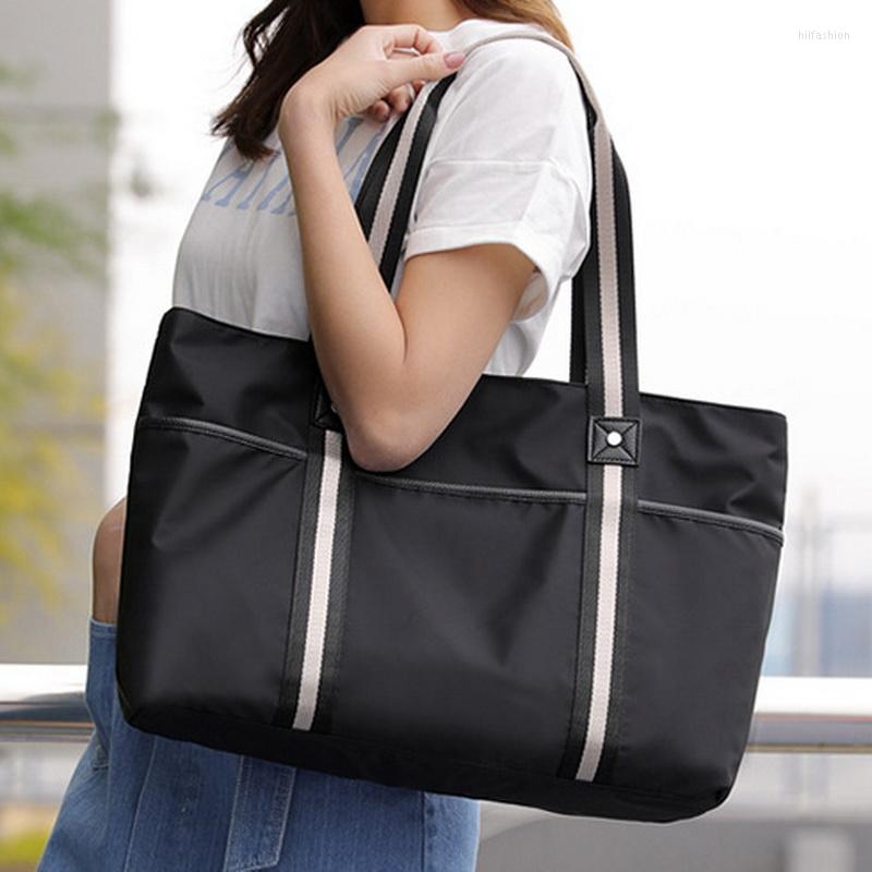 Evening Bags Women Large Capacity Tote With Stripe Belt Woman Shoulder Messenger Handbag Girls Soft Oxford Bag For Travel, Red 
Evening Bags Women Large Capacity Tote With Stripe Belt Woman Shoulder Messenger Handbag Girls Soft Oxford Bag For Travel, Red