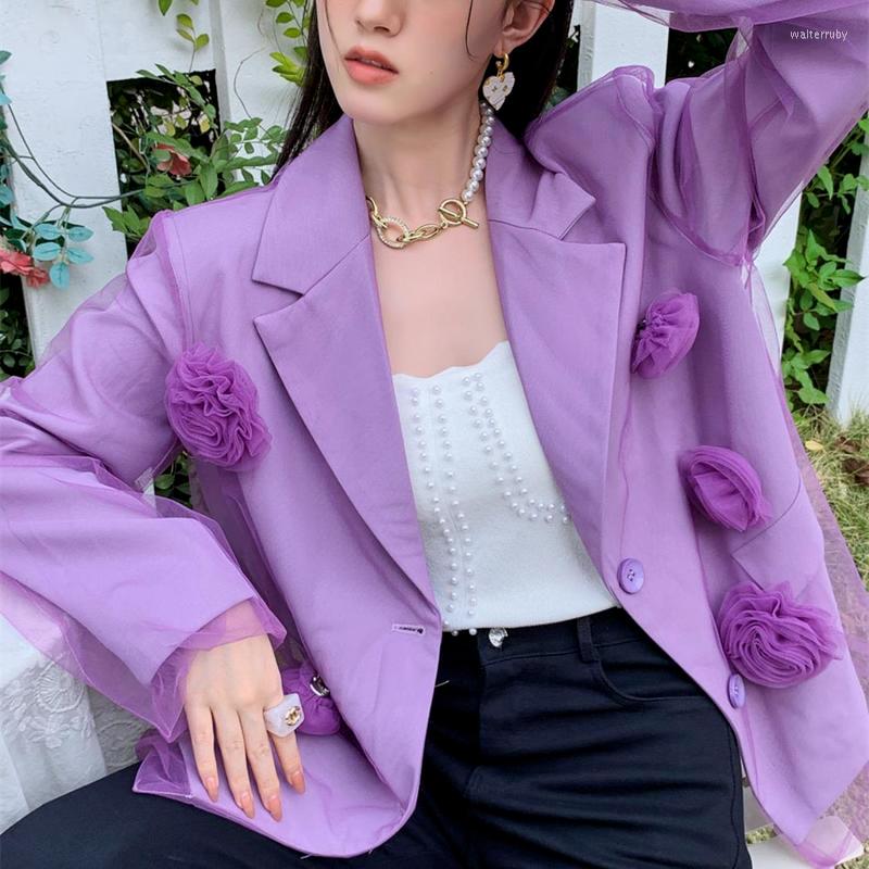 Women' Suits Fashion Pink Blazer 3D Flower Mesh Profile Jacket Women Spring Wide Shoulder Rose Suit High Street Chic Long Oversize, Blue
Women' Suits Fashion Pink Blazer 3D Flower Mesh Profile Jacket Women Spring Wide Shoulder Rose Suit High Street Chic Long Oversize, Blue