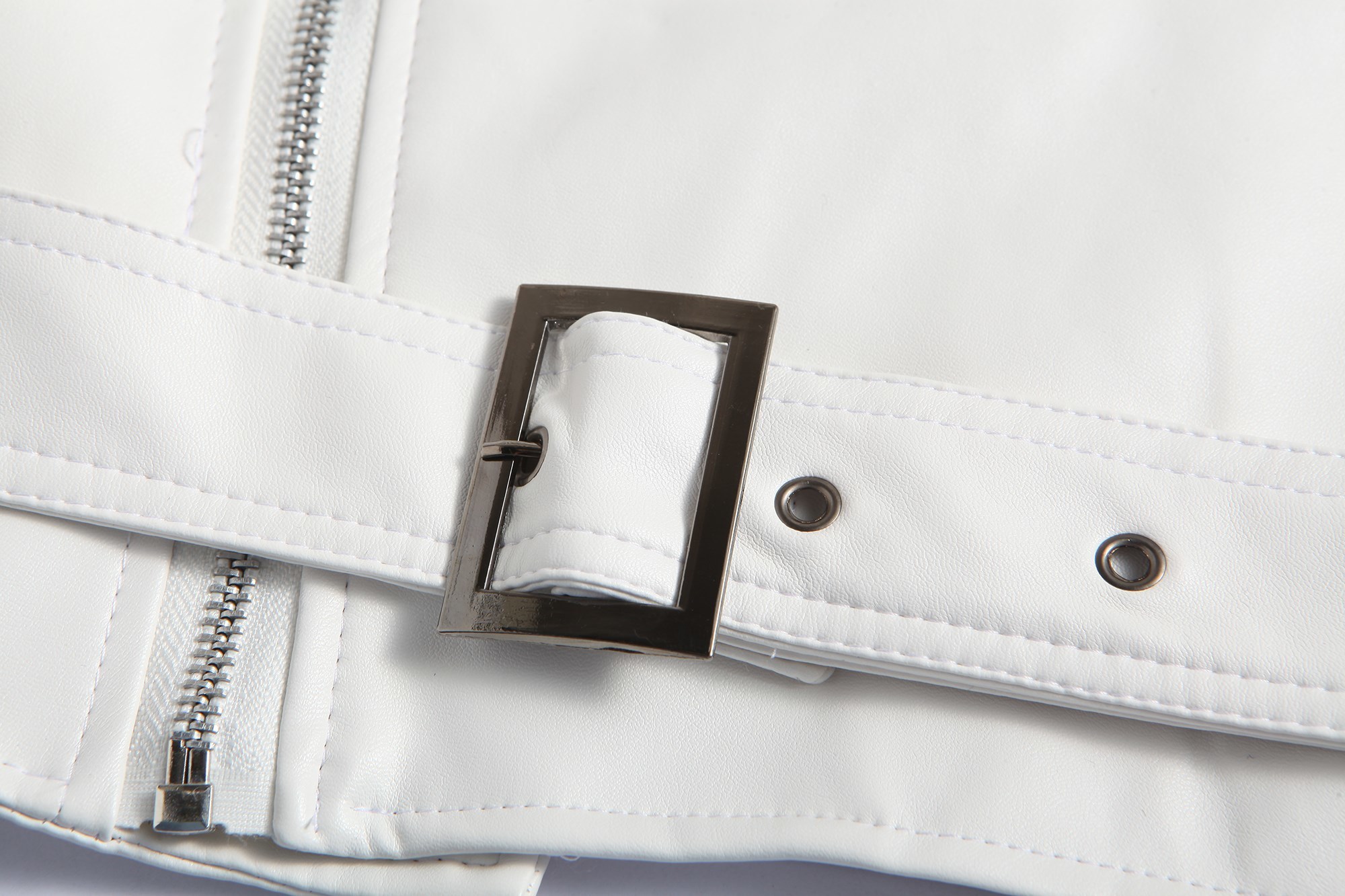 Men's Leather Faux Slim White Jackets Oblique Zipper Motorcycle Outwear Moto Biker PU Coats Size 4XL 221007