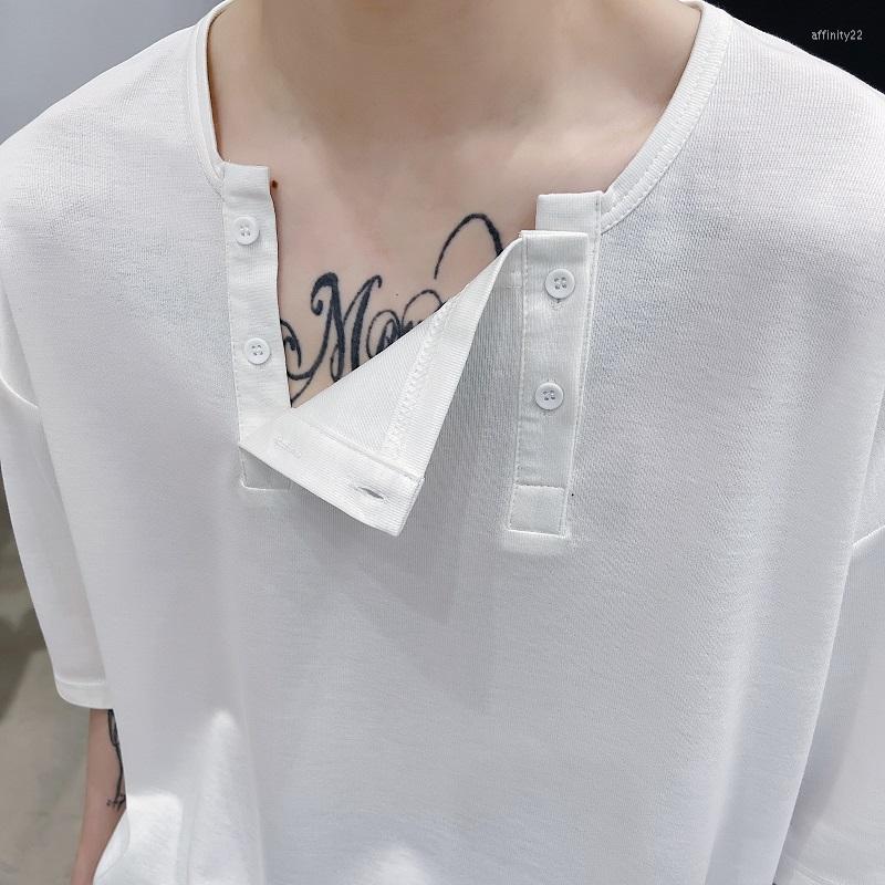 Men's T Shirts Original Design Small Crowd Double Row Buckle Personality Versatile Round Neck Short Sleeve T-shirt Minimalist Style Comfo, White
Men's T Shirts Original Design Small Crowd Double Row Buckle Personality Versatile Round Neck Short Sleeve T-shirt Minimalist Style Comfo, White