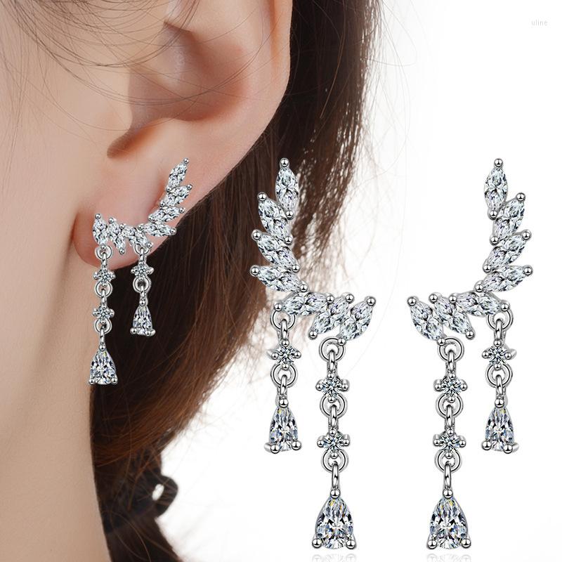 Stud Earrings Bohemian Long Dipper Ear Climber For Women Four-Prong Setting Crawler Leaf CZ Rose Gold Color Fashion Jewelry
Stud Earrings Bohemian Long Dipper Ear Climber For Women Four-Prong Setting Crawler Leaf CZ Rose Gold Color Fashion Jewelry