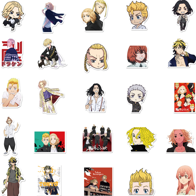 50PCS Anime Tokyo Revengers Stickers Draken Graffiti Kids Toy Skateboard car Motorcycle Bicycle Sticker Decals Wholesale