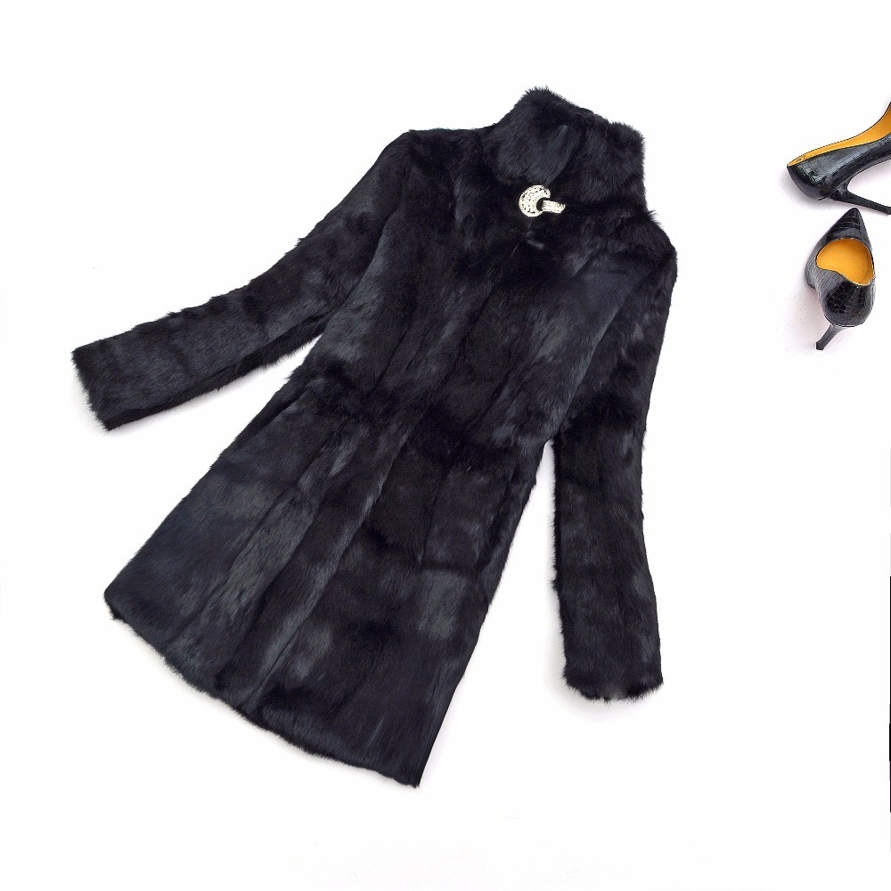 Women' Fur Faux Classical Overcoat Shinny Diamonds Decorate on Front Natural Real Full Rabbit Drop Coat KSR265 221006, Black
Women' Fur Faux Classical Overcoat Shinny Diamonds Decorate on Front Natural Real Full Rabbit Drop Coat KSR265 221006, Black