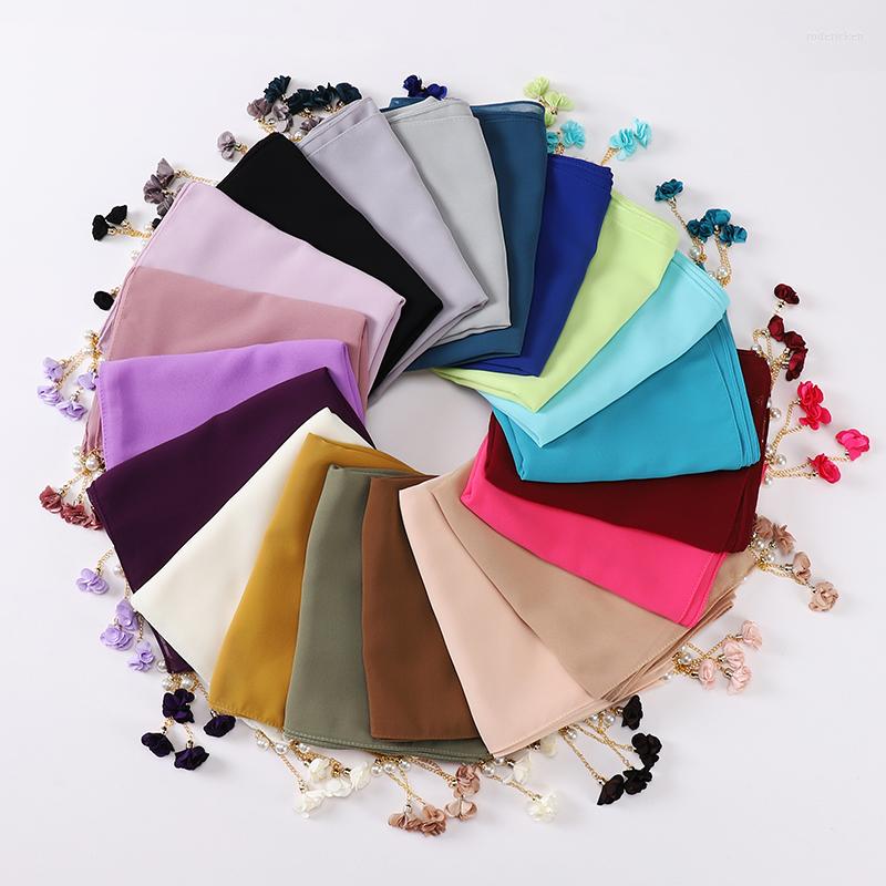 Ethnic Clothing Flower Pendant Hijab Chiffon Plain Women Solid Scarf Pearl Shawls Wraps Headband Islamic Headscarf Foulard
Ethnic Clothing Flower Pendant Hijab Chiffon Plain Women Solid Scarf Pearl Shawls Wraps Headband Islamic Headscarf Foulard