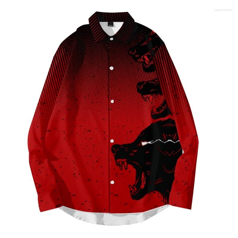 Men's Casual Shirts Autumn Fashion Long Sleeve Loose Shirt Streetwear Tops Men Red Wolf Print Button Blouse, Style 4
Men's Casual Shirts Autumn Fashion Long Sleeve Loose Shirt Streetwear Tops Men Red Wolf Print Button Blouse, Style 4