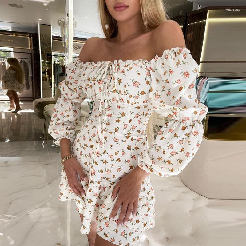 Casual Dresses Sexy Off-the-shoulder Floral Flower A-line Dress High Waist Drawstring Mini Short For Summer, White
Casual Dresses Sexy Off-the-shoulder Floral Flower A-line Dress High Waist Drawstring Mini Short For Summer, White