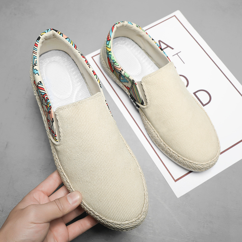 Dress Shoes Men's Summer Linen Breathable Casual Flats Mens Espadrilles Loafers Fashion Boy Canvas Fisherman Driving Footwear 221007