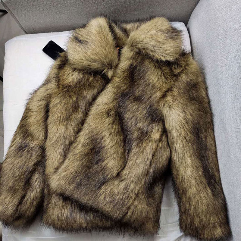 Mens Fur Faux High Quality jacket mens winter plush keep warm collar thickened Male mink coat fur allinone Men Clothing 2201006