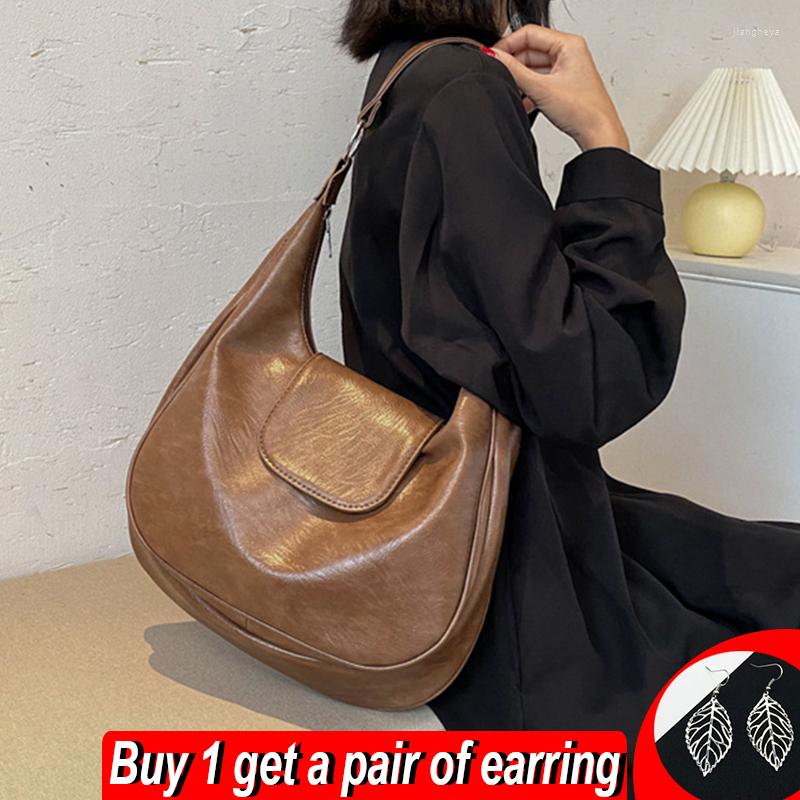 Evening Bags Retro Soft PU Leather Shoulder Bag Female Large Capacity Totes 2022 Dumpling Armpit Designer Handbag And Purse Feminina, Black
Evening Bags Retro Soft PU Leather Shoulder Bag Female Large Capacity Totes 2022 Dumpling Armpit Designer Handbag And Purse Feminina, Black