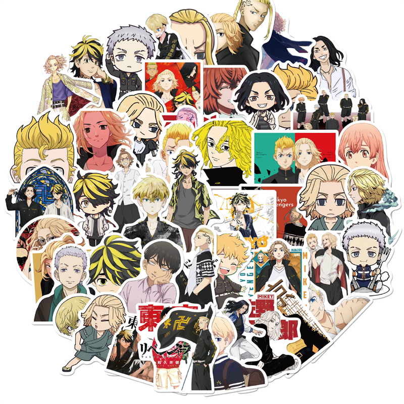 50PCS Anime Tokyo Revengers Stickers Draken Graffiti Kids Toy Skateboard car Motorcycle Bicycle Sticker Decals Wholesale