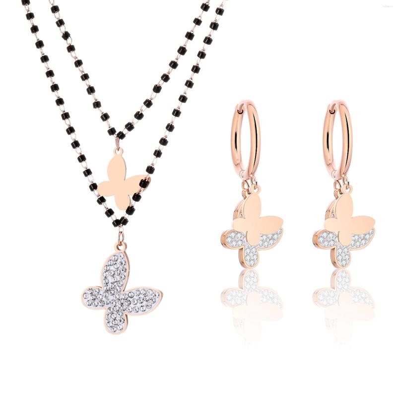 Necklace Earrings Set Butterfly Jewelry Beads Chain Stainless Steel Insect Pendant Necklaces Rose Gold Hoop Earring Accessories, Picture shown
Necklace Earrings Set Butterfly Jewelry Beads Chain Stainless Steel Insect Pendant Necklaces Rose Gold Hoop Earring Accessories, Picture shown