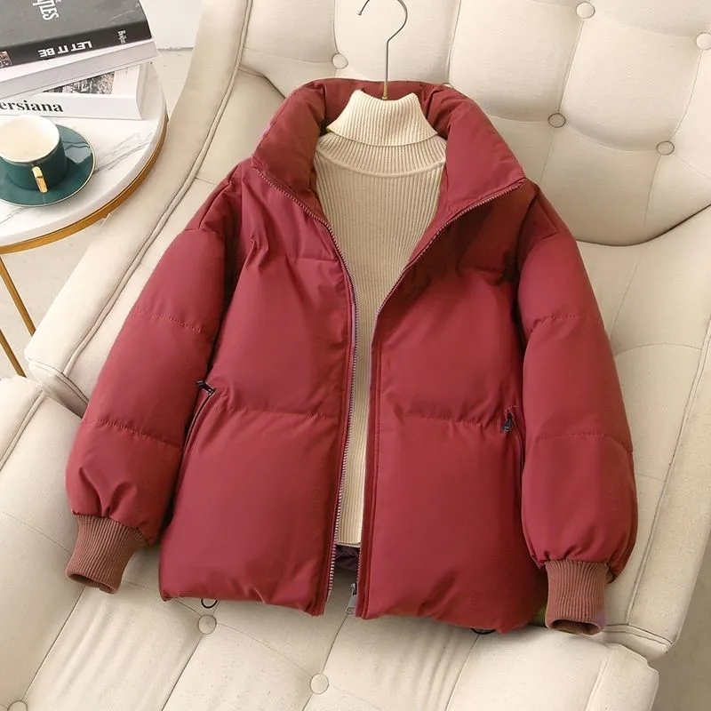 Womens Wool Blends Short Winter Jacket Women Parka Coat Top Female Warm Thick korean Quilted Sport puffer jacket Qulited Clothes Casual Korean 221007