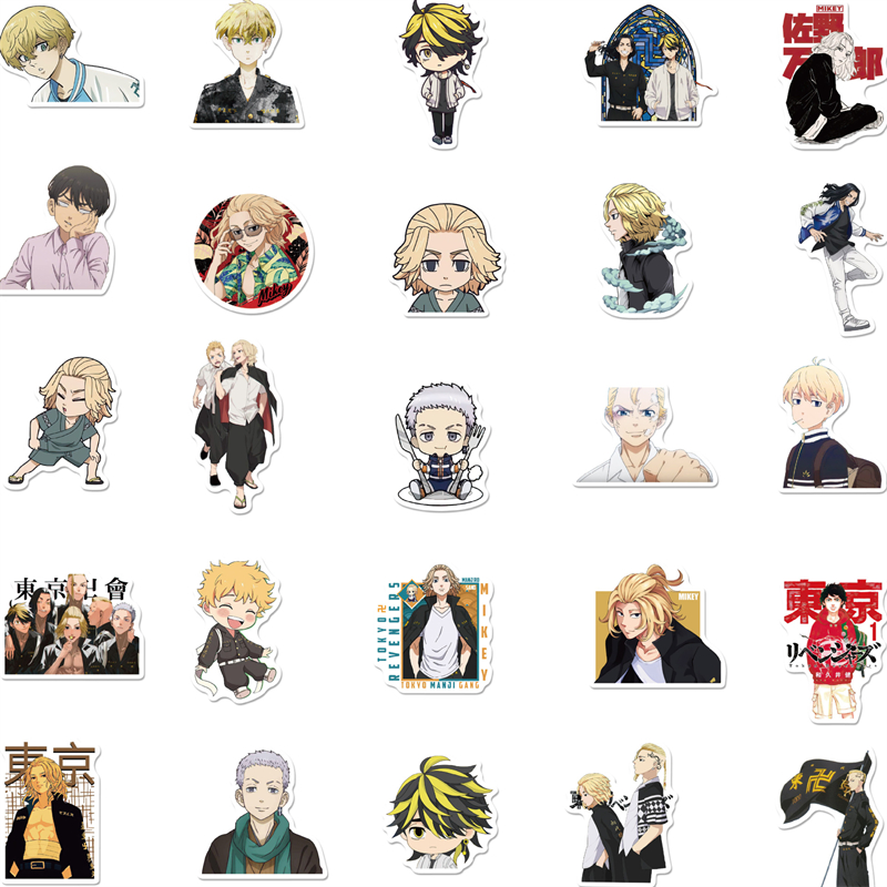 50PCS Anime Tokyo Revengers Stickers Draken Graffiti Kids Toy Skateboard car Motorcycle Bicycle Sticker Decals Wholesale