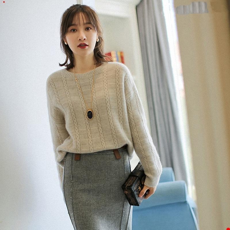 Women's Knits Tees High Quality Style Autumn Winter Women Cashmere Knitted Casual Loose ONeck Sweater Pullover Thick Soft Warm Flexible 221007