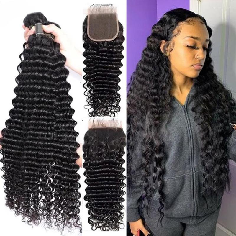Human Hair Bulks Deep Wave Florrety Bundles With Closure 4 Pcs/lot Brazilian Weave Remy Extension
Human Hair Bulks Deep Wave Florrety Bundles With Closure 4 Pcs/lot Brazilian Weave Remy Extension
