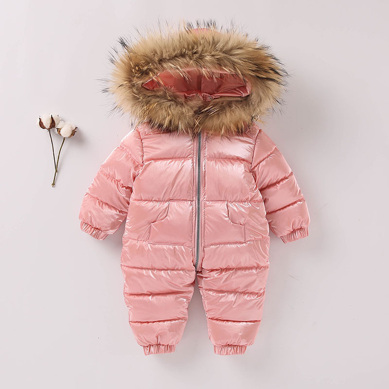 Rompers winter baby jacket plus velvet girl snow-proof down cotton boy Romper born toddler jumpsuit clothes 221007