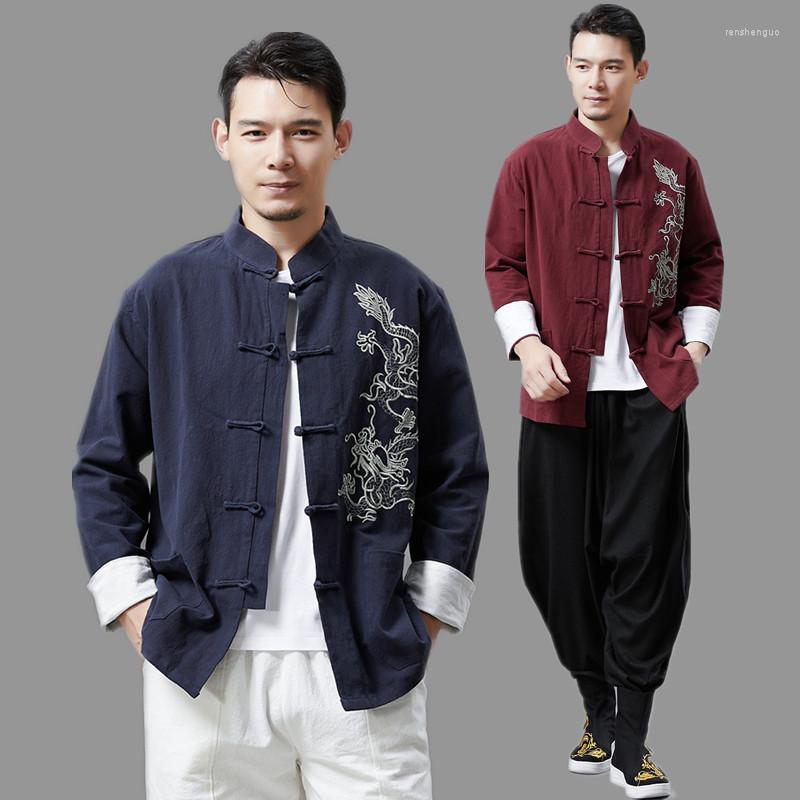 Ethnic Clothing Chinese Traditional Clothes Embroidered Dragon Jacket Men's Cotton Linen Long Sleeve Tang Suit
Ethnic Clothing Chinese Traditional Clothes Embroidered Dragon Jacket Men's Cotton Linen Long Sleeve Tang Suit