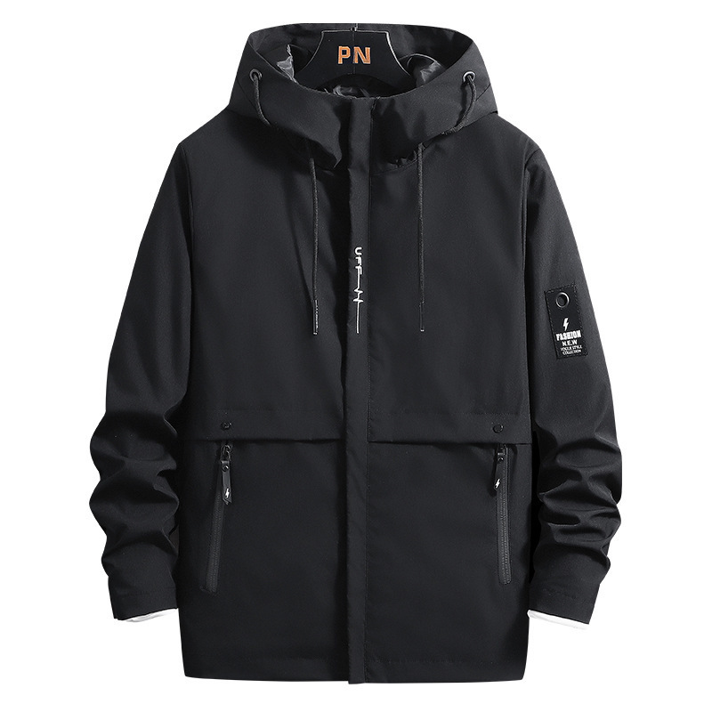 Mens Jackets EAEOVNI Mens Hooded Jacket Autumn Winter Casual Hoodie Solid Color Man Jackets Long Sleeve Japanese Streetwear Men Clothing 221006