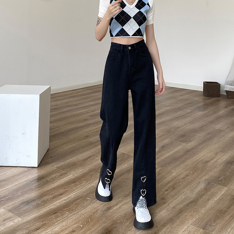 Women's Jeans ILARES Baggy Pants Oversize Woman High Waist Streetwear Trend Korean Fashion Capris Wide Leg Clothing 221007