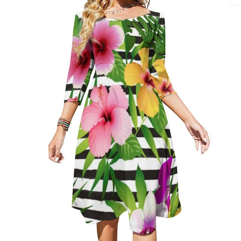 Casual Dresses Tropical Floral Dress Summer Sexy Black And White Stripes Elegant Ladies Streetwear Big Size Gift Idea, Style-3
Casual Dresses Tropical Floral Dress Summer Sexy Black And White Stripes Elegant Ladies Streetwear Big Size Gift Idea, Style-3