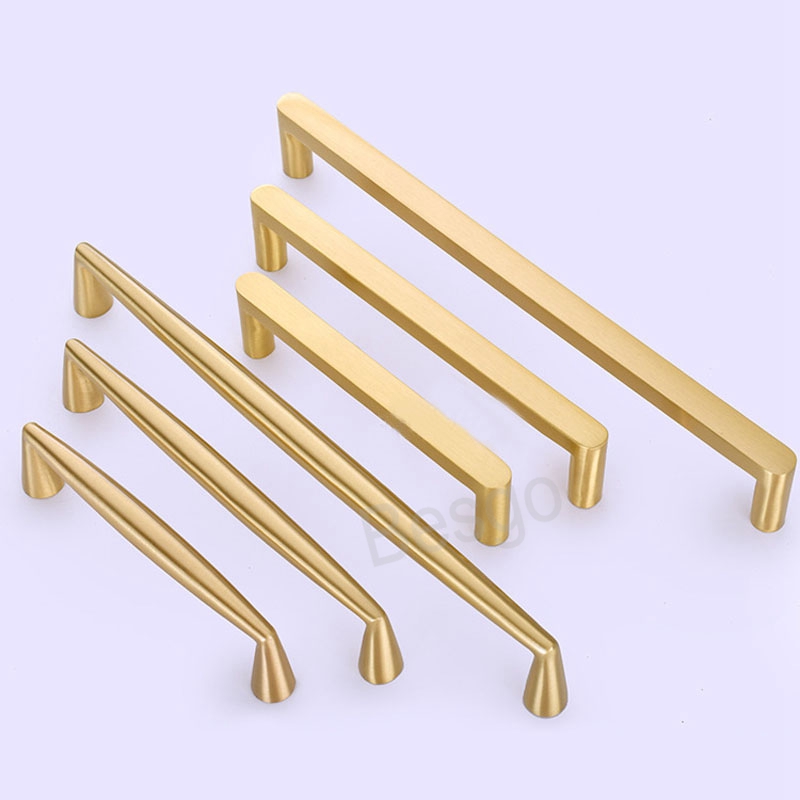 Modern Cabinet Handles Solid Brass Drawer Wardrobe Door Handle Gold Furniture Kitchen Cabinets Pull Handles Home Accessories BH7703 TYJ