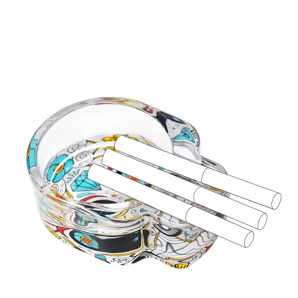 smoke accessory Handmade Sugar Skull Glass Ashtray Three Cigarette Ash Holder 62MM Cigarettes Smoking Day of The Dead Cigar Ashtray
smoke accessory Handmade Sugar Skull Glass Ashtray Three Cigarette Ash Holder 62MM Cigarettes Smoking Day of The Dead Cigar Ashtray