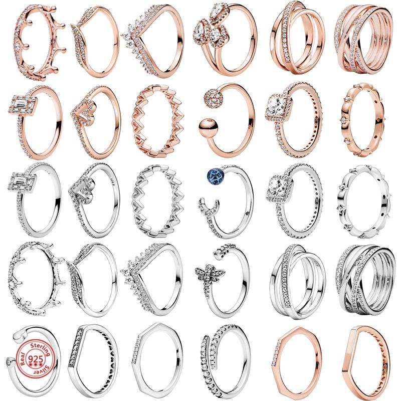 Cluster Rings Finger Ring 925 Sterling Silver Stackable Flower Crown Heart Rose Gold Brand Female For Women Wedding Engagement Jewelry
Cluster Rings Finger Ring 925 Sterling Silver Stackable Flower Crown Heart Rose Gold Brand Female For Women Wedding Engagement Jewelry