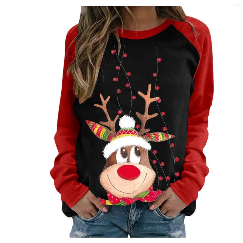Women' Sweaters Elk Print Tops Women Christmas Long Sleeve Crewneck Blouse Top Cartoon Sweatshirt Autumn Winter Loose Pullover, Wh
Women' Sweaters Elk Print Tops Women Christmas Long Sleeve Crewneck Blouse Top Cartoon Sweatshirt Autumn Winter Loose Pullover, Wh