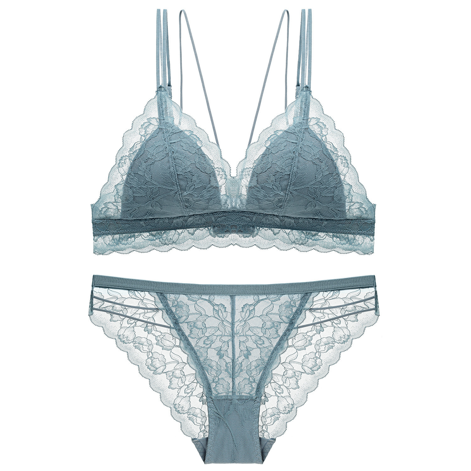 Bras Sets The sexy lace underwear comfort breathable thin bralette set together without rims works 221006, Black
Bras Sets The sexy lace underwear comfort breathable thin bralette set together without rims works 221006, Black