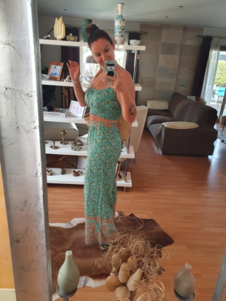 Women's Two Piece Pants Vintage Chic Women Floral Print Outfits Strap Sleeveless Tops Bohemian Suits Drawstring Pants 2 Pieces Rayon Cotton Boho 