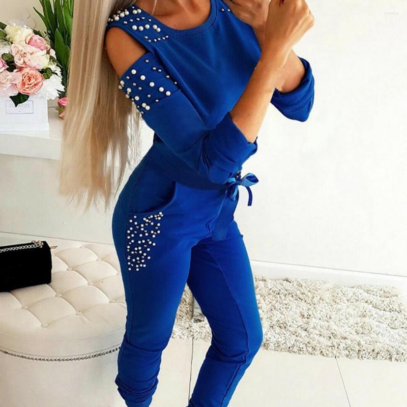 Running Sets Long Sleeve Pockets Women Outfit Two Piece Set Beading Decor Cold Shoulder Top Pants Streetwear, Blue
Running Sets Long Sleeve Pockets Women Outfit Two Piece Set Beading Decor Cold Shoulder Top Pants Streetwear, Blue