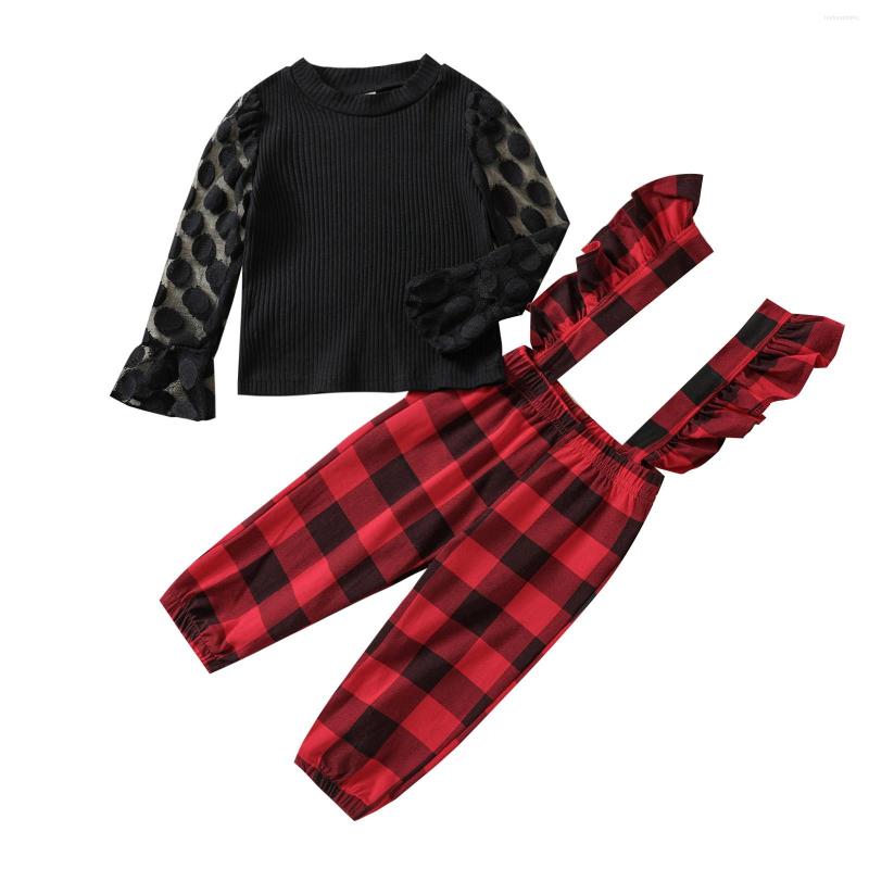 Clothing Sets Toddler Girls 2Pcs Autumn Clothes Set Mesh Long Sleeve Rib Knit Tops Plaid Suspender Pants, Picture shown
Clothing Sets Toddler Girls 2Pcs Autumn Clothes Set Mesh Long Sleeve Rib Knit Tops Plaid Suspender Pants, Picture shown