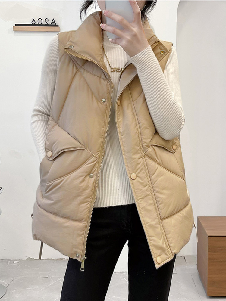 Women's Vests Janveny Loose Women't Sleeveless Jacket Ladies Winter Autumn Vest Korean Waistcoat Female 90 Lightweight Duck Down Puffer Gile