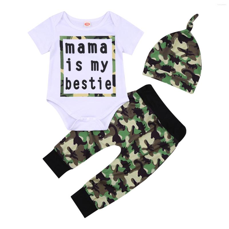 Clothing Sets Born Baby Boys 3Pcs Romper Set Letter Printed Short Sleeve Triangle Bodysuit With Camouflage Long Pants And Hat Summer, Picture shown
Clothing Sets Born Baby Boys 3Pcs Romper Set Letter Printed Short Sleeve Triangle Bodysuit With Camouflage Long Pants And Hat Summer, Picture shown