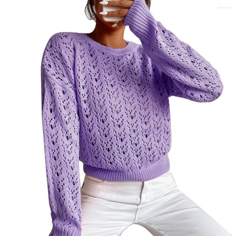 Women' Sweaters Women Autumn Winter Solid Color Hollow Out Design Knitted O Neck Long Sleeve Sweater For Fall Loose Casual Top, Pink
Women' Sweaters Women Autumn Winter Solid Color Hollow Out Design Knitted O Neck Long Sleeve Sweater For Fall Loose Casual Top, Pink