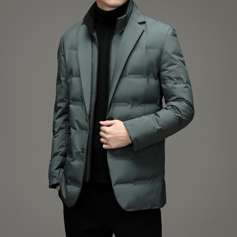 Men's Down Parkas Top Grade Man Down Jacket Arrival Men Business Casual Classic Suit Collar 90 Gery Duck Down Coat Keep Warm parkas 221006