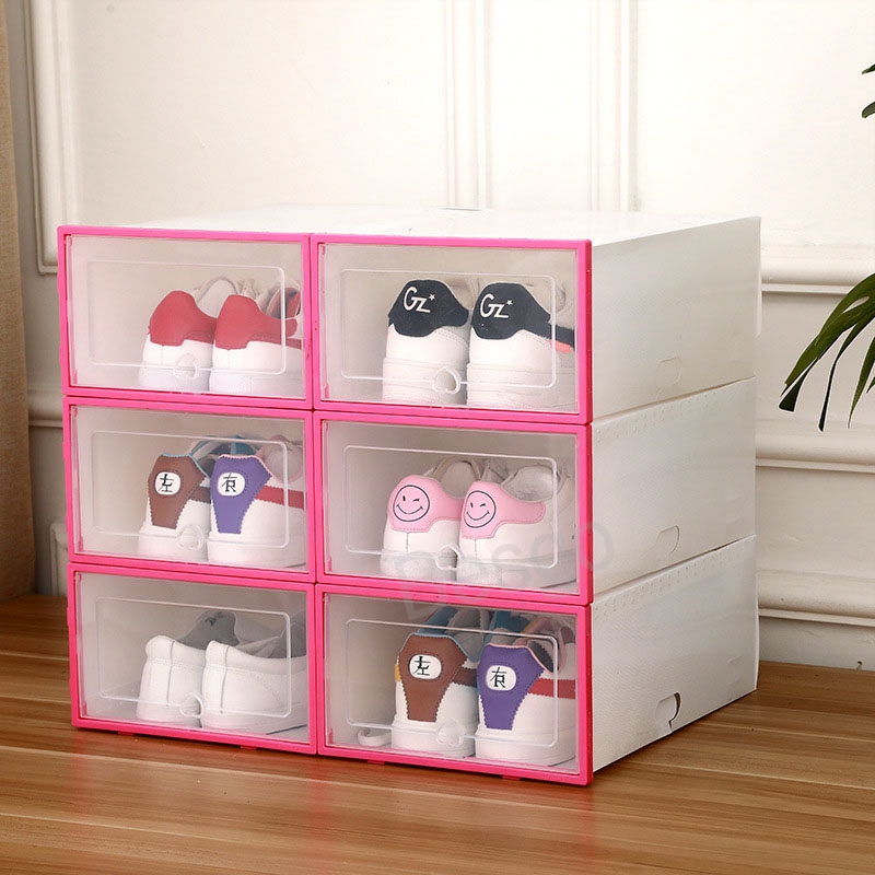 Thicken Clear Plastic Shoe Box Dustproof Shoe Storage Boxes Drawer Type Transparent Organizer Shoes Case Stackable Storages Cases BH7706 TYJ