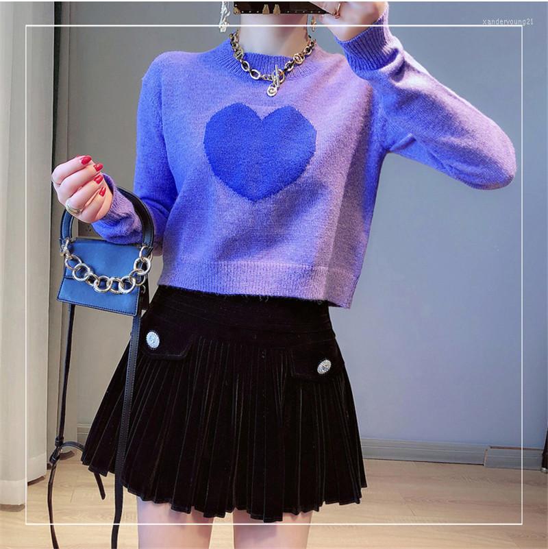 Women' Sweaters Brand Women Short Pullovers 2022 Spring Autumn Female Fashion Heart Embroidery High Street Knitting Crop Tops, Purple
Women' Sweaters Brand Women Short Pullovers 2022 Spring Autumn Female Fashion Heart Embroidery High Street Knitting Crop Tops, Purple