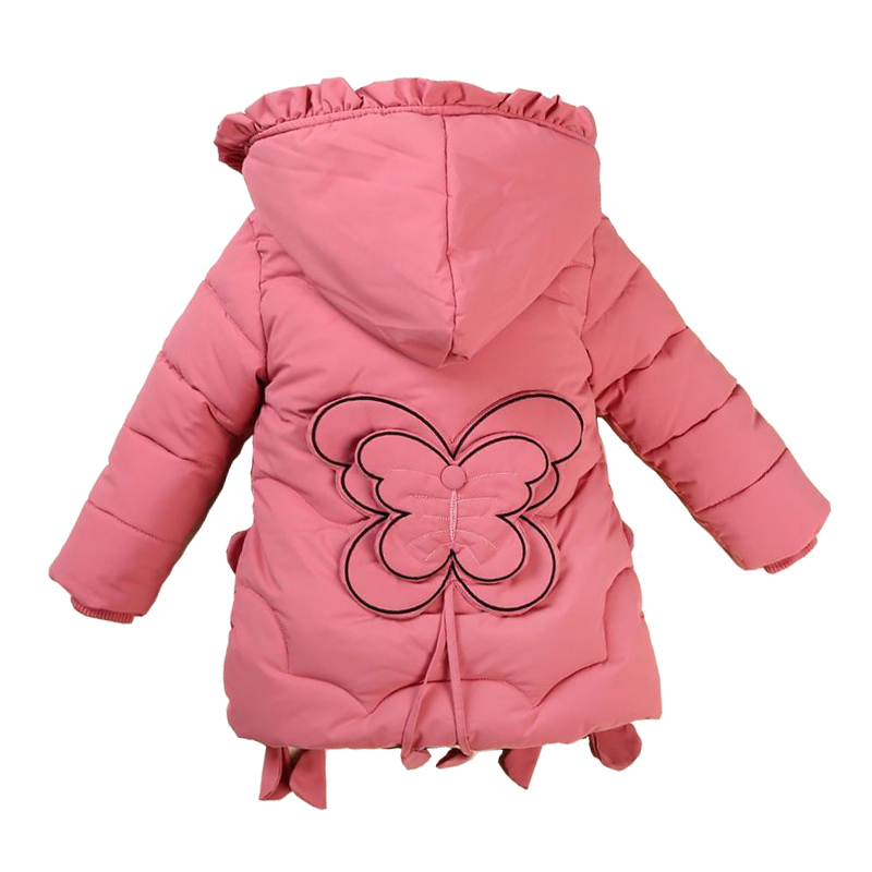 Down Coat 3-12Y toddler Girls Long Jacket Outwear Children Cotton-padded Jacket Girl Winter down Clothes Warm Coat Fur Hooed Snowsuit Kids 221007