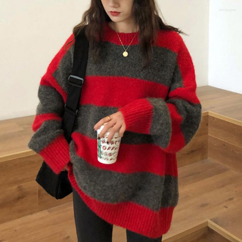 Women's Sweaters Women Oversized Sweater Vintage Striped Loose Pullover Streetwear Autumn Knitted Winter Tops Jumper Femme 2022, Blue
Women's Sweaters Women Oversized Sweater Vintage Striped Loose Pullover Streetwear Autumn Knitted Winter Tops Jumper Femme 2022, Blue