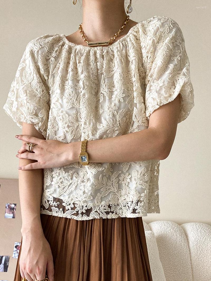 Women' Blouses Lace Embroidered Shirt Woman Summer French Slash Neck Puff Sleeve Hollow Out Shirts Tops Elegant Vintage Ladies Chic, Beige
Women' Blouses Lace Embroidered Shirt Woman Summer French Slash Neck Puff Sleeve Hollow Out Shirts Tops Elegant Vintage Ladies Chic, Beige