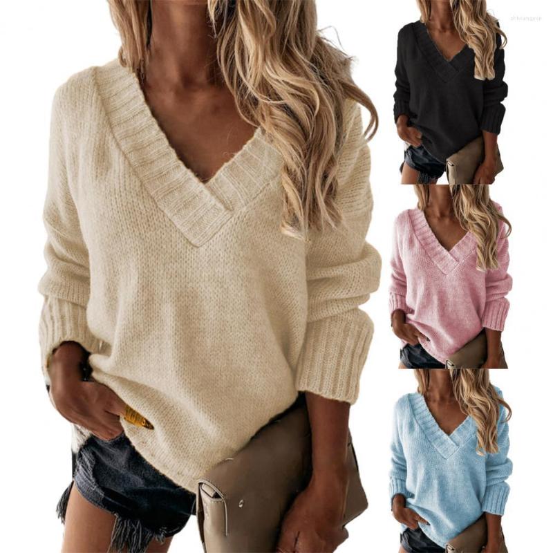 Women's Sweaters Women Sweater Solid Color V Neck Autumn Winter Loose-fitting Warm For Daily Wear, Pink
Women's Sweaters Women Sweater Solid Color V Neck Autumn Winter Loose-fitting Warm For Daily Wear, Pink