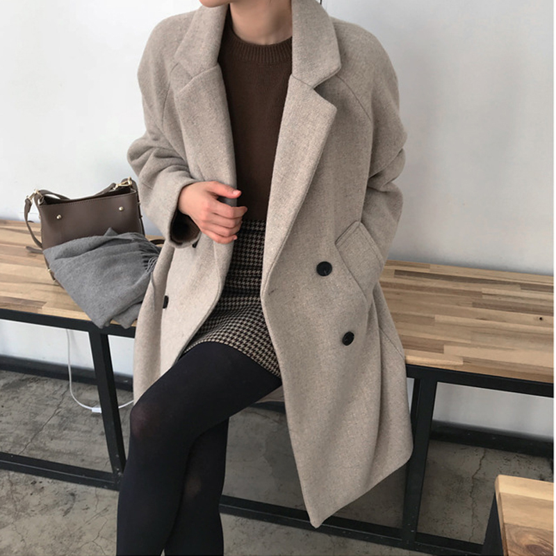 Womens Wool Blends Fashion Long Coat Winter Coat Women Casaco Feminino Girl Wool Coat Manteau Femme Clothes Jacket Women 221007