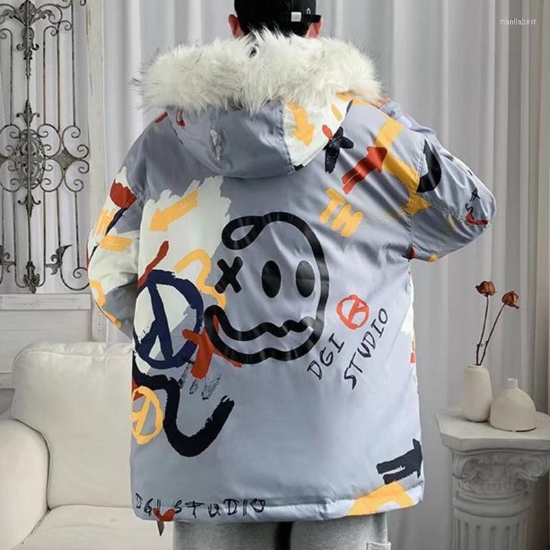 Men's Down Wildyak Graffiti Graphic Fashion Parkas Oversized Fake Fur Hooded Cotton Padded Jackets Harajuku Warm Male Winter Coats, White
Men's Down Wildyak Graffiti Graphic Fashion Parkas Oversized Fake Fur Hooded Cotton Padded Jackets Harajuku Warm Male Winter Coats, White
