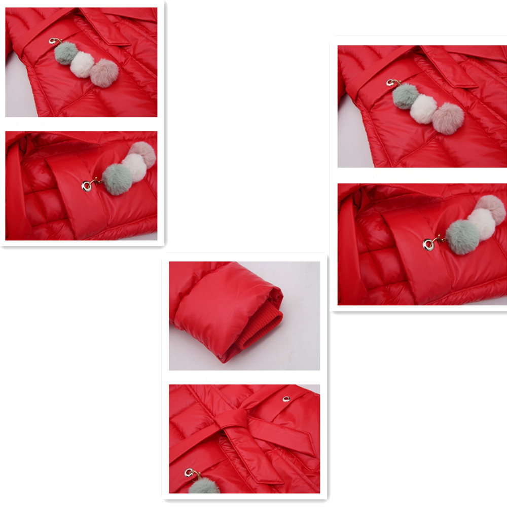 Down Coat Winter Jackets For Girls Parkas Children's Outerwear Casual Hooded Big Fur Collar Solid Bright Waterproof Cotton Clothes 221007