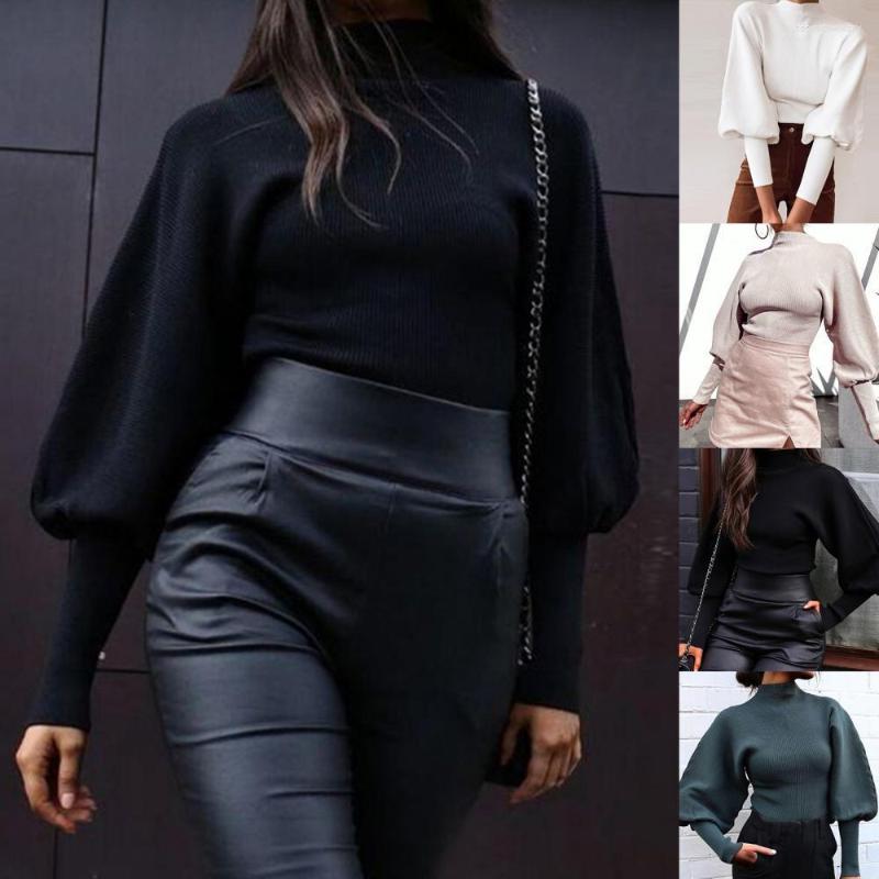 Women' Sweaters Autumn Women Solid Color Sweater Turtle Neck Long Puff Sleeve Knitted Pullover Korean Style Oversize Casual Clothes, Black
Women' Sweaters Autumn Women Solid Color Sweater Turtle Neck Long Puff Sleeve Knitted Pullover Korean Style Oversize Casual Clothes, Black